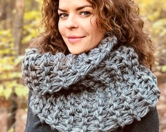 Outlander-kåpa, handstickad överdimensionerad Highlands-kåpa, grovt garn i alpackablandning, oändlig halsduk, halsvärmare, Outlander-present, present till fru