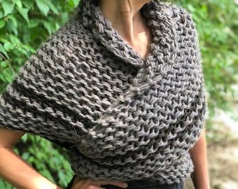 SHIPS TODAY! Outlander Shawl Scarf, Shoulder Cape, Triangle Sweater Wrap, Shoulder Wrap, Neck Warmer Custom Sizes and Colors