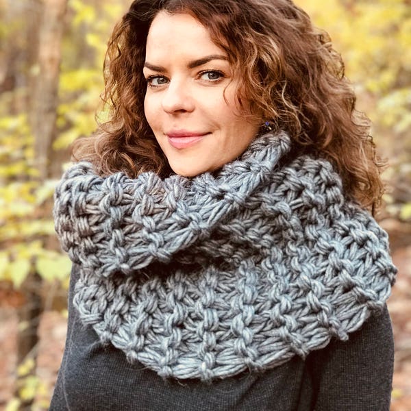 Outlander Cowl, Hand Knit Oversized Highlands Cowl, Alpaca blend Chunky Yarn, Infinity Scarf, Neck Warmer, Outlander Gift, Gift for Wife