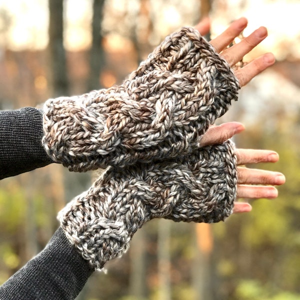 Outlander medieval mitts, arm warmers, wristers, Celtic cable mitts, texting gloves, luxury yarn merino + alpaca MADE TO ORDER