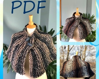 Modèle de tricot inspiré d'Outlander - cape de Brianna, capeline, écharpe, châle - la réplique la plus authentique, cache-cou - intermédiaire