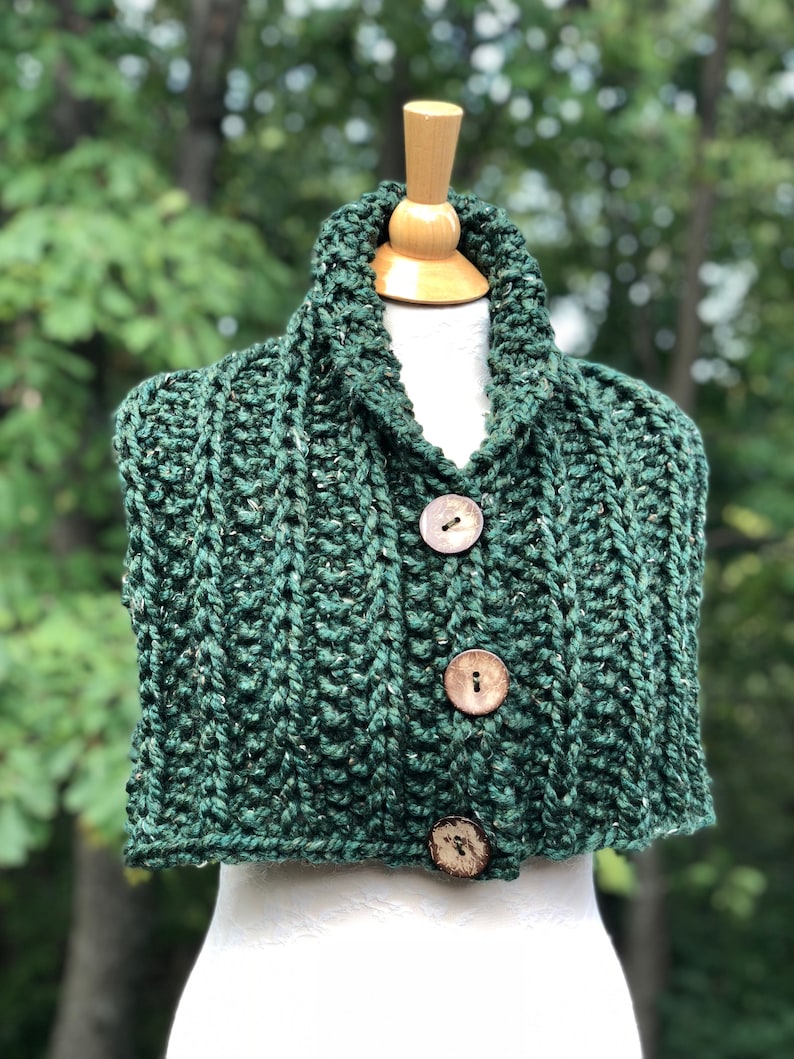 KNITTING PATTERN PDF only Beginner 3 Button Rustic Scarf Etsy