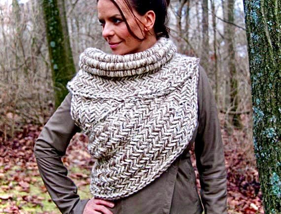 Archer Cowl Hand Knitted Huntress Vest 