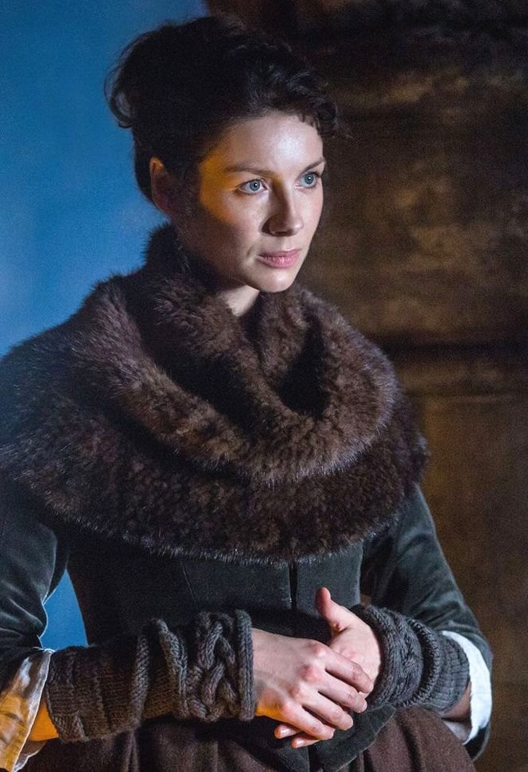 Outlander Fur Cowl, Shoulder Cape, Hand Knitted Claire's Oversized