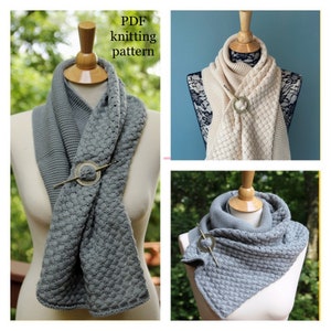 Outlander Inspired Scarf KNITTING PATTERN - Claire's Scarf, Shoulder Wrap, Mini Shawl, Neck Warmer - Intermediate