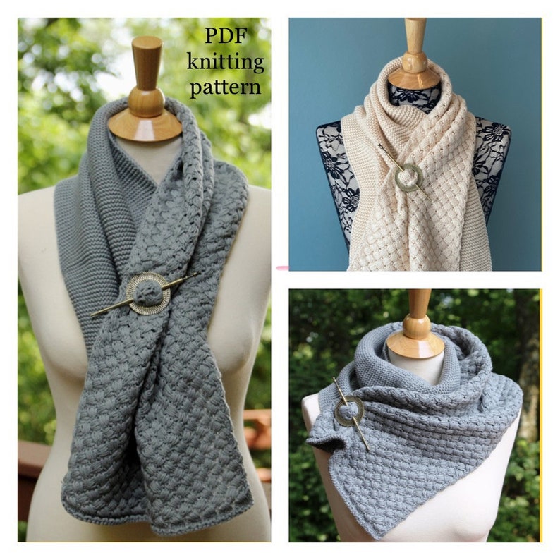 Outlander Inspired Scarf KNITTING PATTERN Intermediate Shoulder Wrap Mini Shawl Neck Warmer Claire/'s Scarf