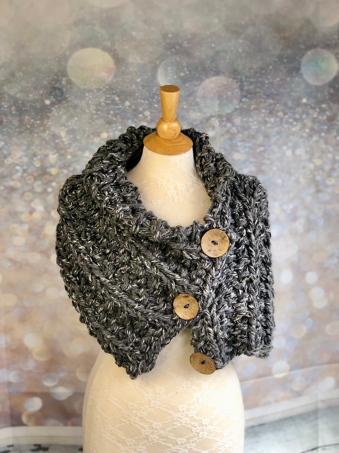 Oversized Chunky Cowl Scarf Neck Warmer in Shades of Gray, Super Soft ...