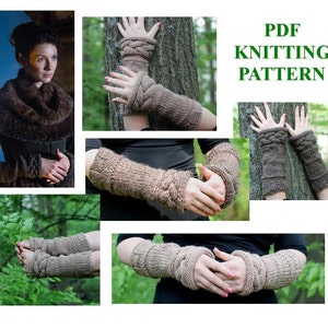 Outlander Mittens KNITTING PATTERN - Intermediate / Fingerless Gloves, Arm Warmers, Knitting Instructions Only