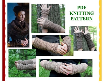 Outlander Mittens KNITTING PATTERN - Intermediate / Fingerless Gloves, Arm Warmers, Knitting Instructions Only