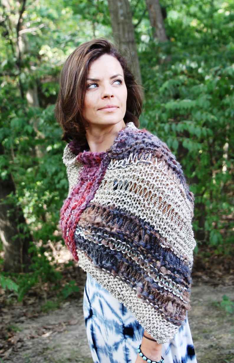 Bohemian Poncho Shoulder Wrap Scarf Asymetrical Cape Etsy