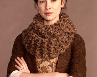 Outlander Neck Cowl, Chunky Hand Knit Neck Warmer, Infinity Scarf, Shoulder Warmer, Outlander Gifts, Gift for Girlfriend, Gift for Daugther