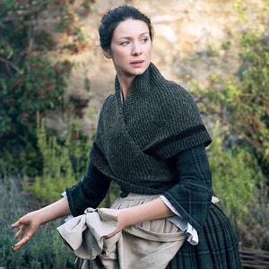 Xale de malha Outlander, envoltório de ombro, xale triangular grosso, tamanhos e cores personalizados, presente para fãs de Outlander, presente para esposa