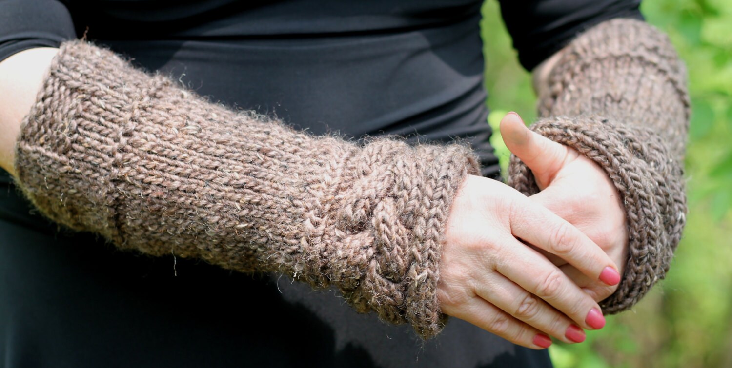 Medieval Arm Warmers, Knitted Wristers for Women, Outlander Mitts
