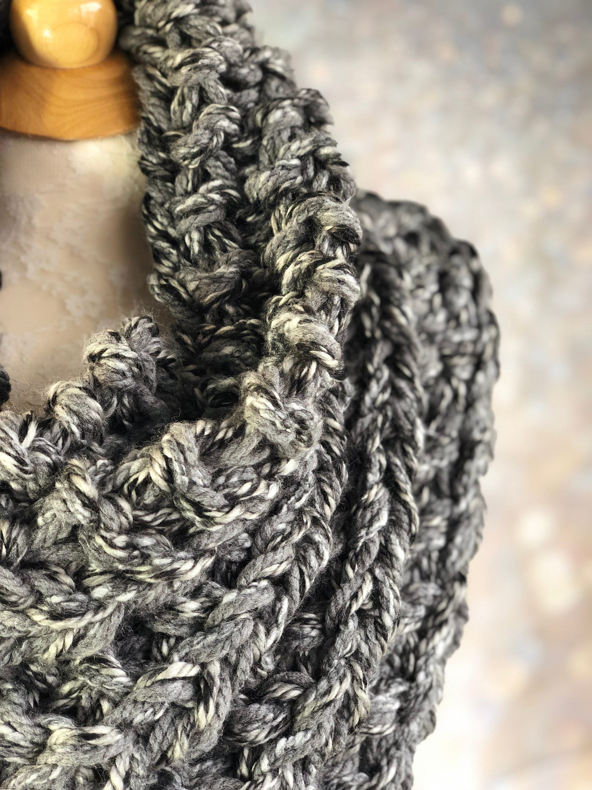 Oversized Chunky Cowl Scarf Neck Warmer in Shades of Gray, Super Soft ...