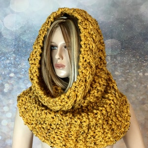 Cappuccio, scaldacollo spesso, scaldacollo lavorato a mano, cappello con cappuccio Pixie, colletto finto, sciarpa circolare, 14 colori, regalo per fidanzata, figlia