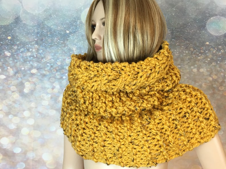 Cowl Hood Chunky Snood Hand Knitted Cowl Neck Hoodie Pixie Etsy