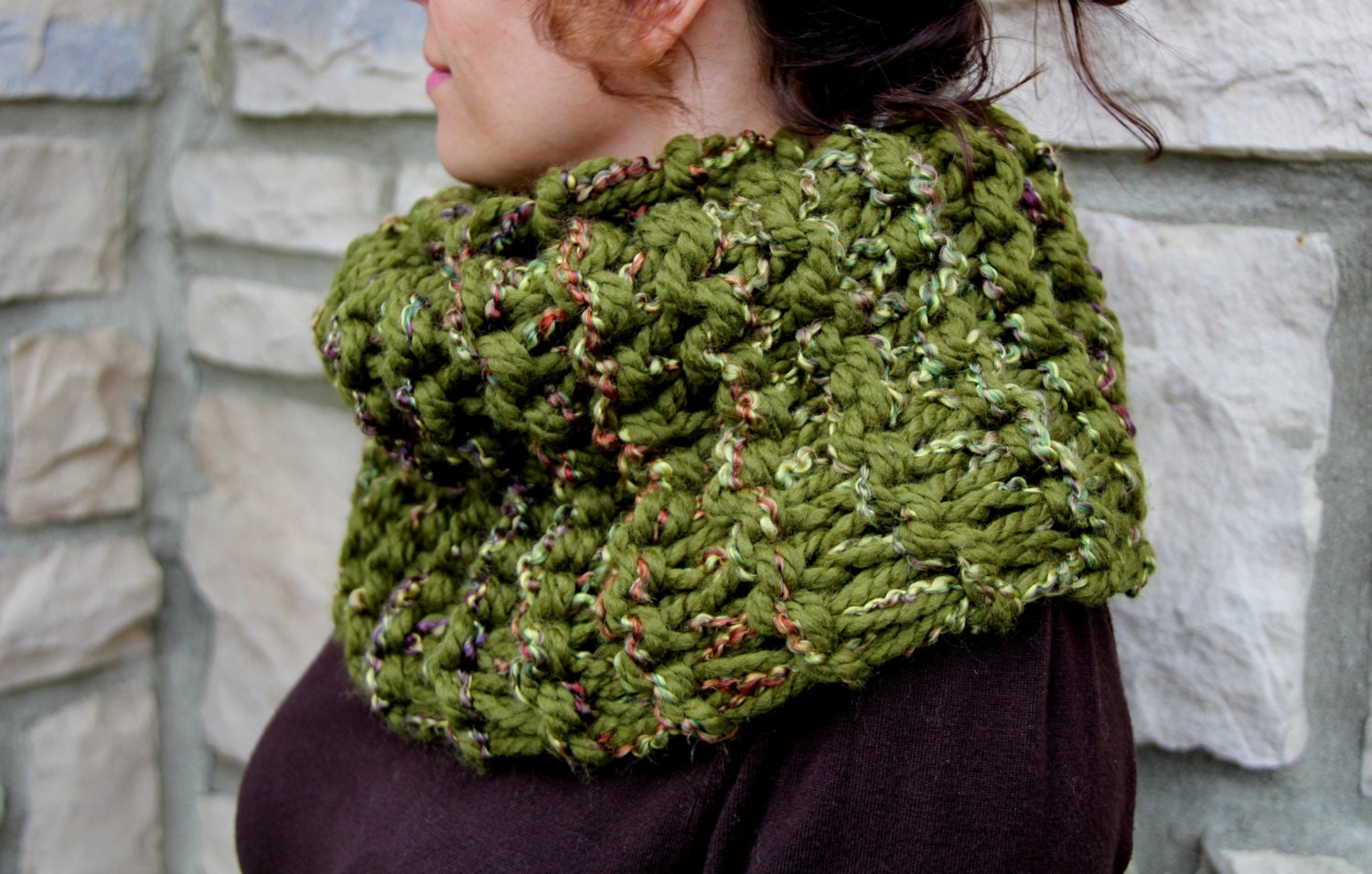 Outlander Cowl, Hand Knit Infinity Scarf for Women, Chunky Neck Warmer ...