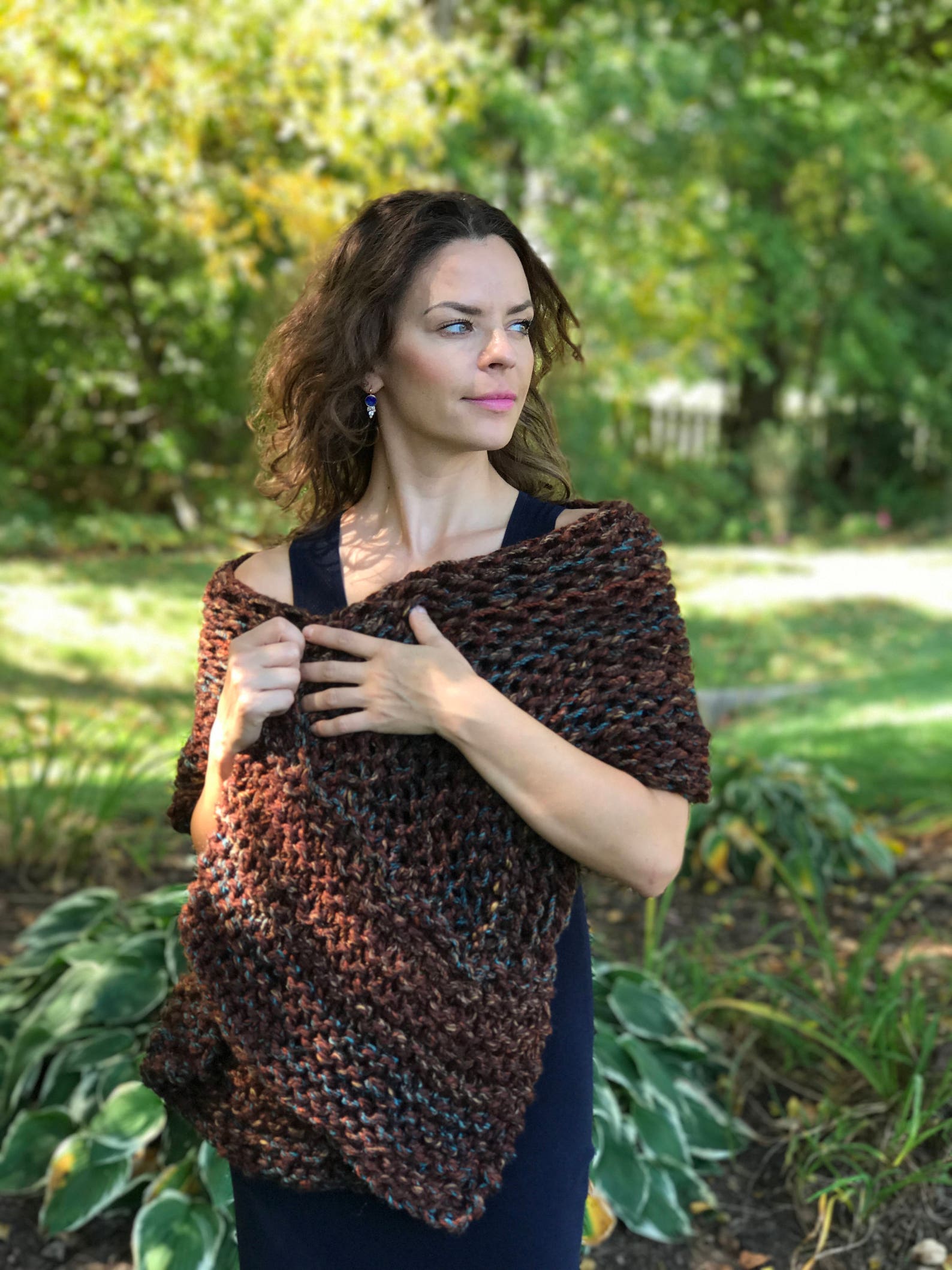 knitted shoulder shawl
