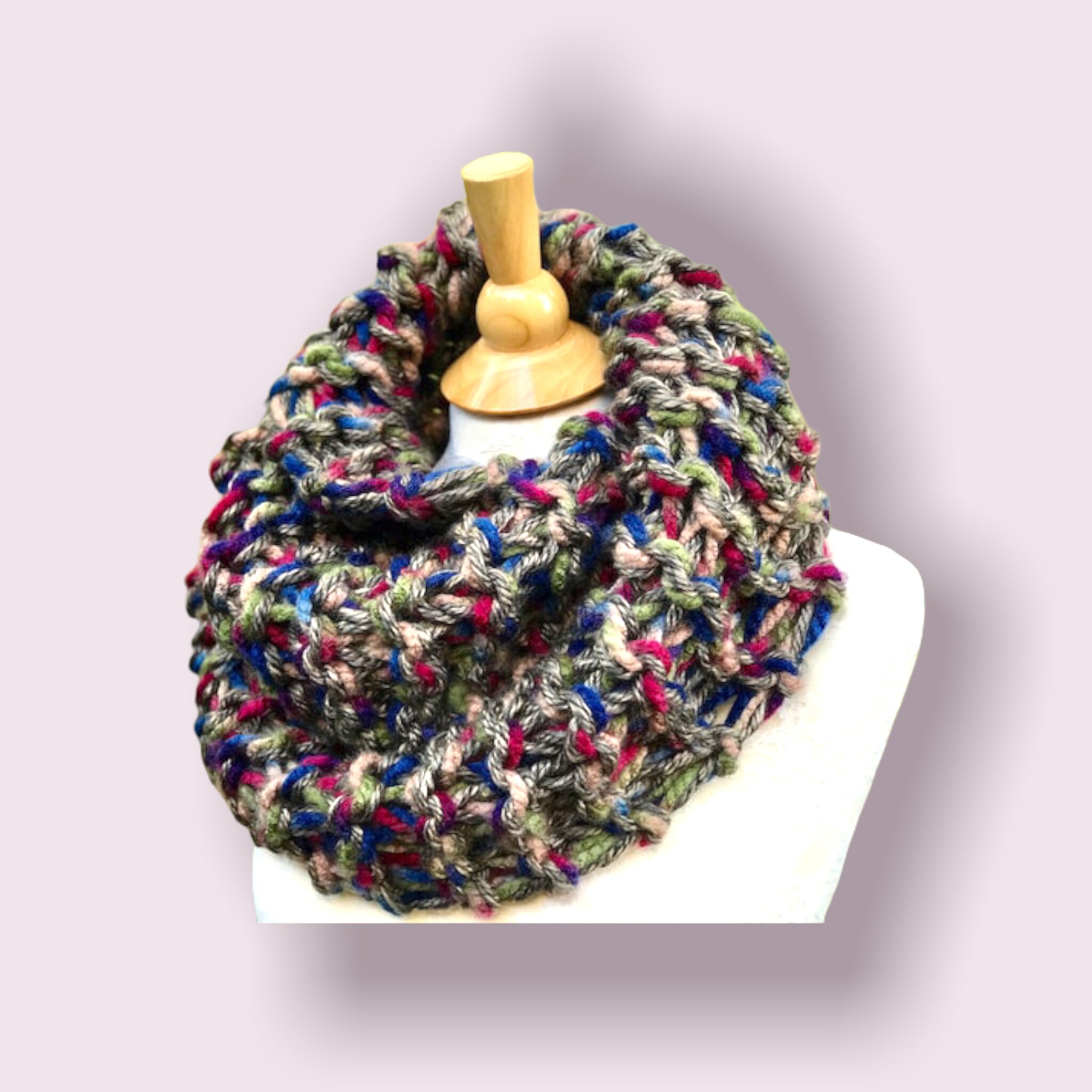 Outlander Claire's Cowl, Hand Knit Infinity Scarf, Circular Chunky Neck ...