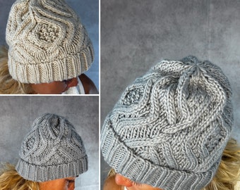 Ships Today! Hand Knit Slouchy Hat, Warm and Soft Women's Hat, Chunky Knitted Beanie, Gift for Her, Girlfriend, Mom