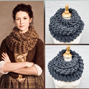 Outlander Cowl, Claire's Neck Warmer, Infinity Scarf, Chunky Knit, Oversized Neck Cowl for Women, Outlander Gift, Gift for Girlfriend