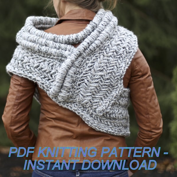 Archer Cowl KNITTING PATTERN TUTORIAL all adult sizes and colors - post apocalyptic huntress cowl vest shawl armor