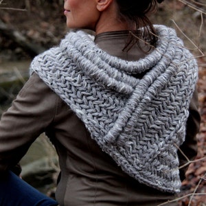 Archer cowl, huntress sweater vest for women, hand knitted post apocalyptic armor, Katniss fan gift, gift for girlfriend, her, sister