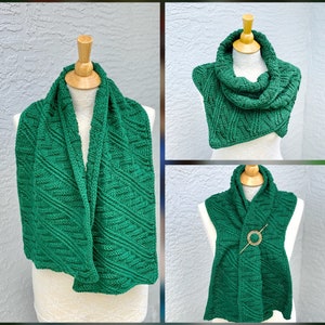Outlander Scarf, Knitted Mini Shawl, Shoulder Wrap for Women, Soft Neck Warmer, Outlander Fan Gift, Gift for Mother, Her, SHIPS TODAY Green