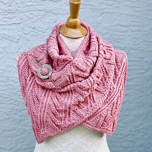 Highlands Scarf, Shawl, Cowl, Neck Warmer, Large Wrap, Lightweight Knit, Shoulder Wrap, Outlander Fan Gift, Gift for Mother, SHIPS TODAY Soft pink