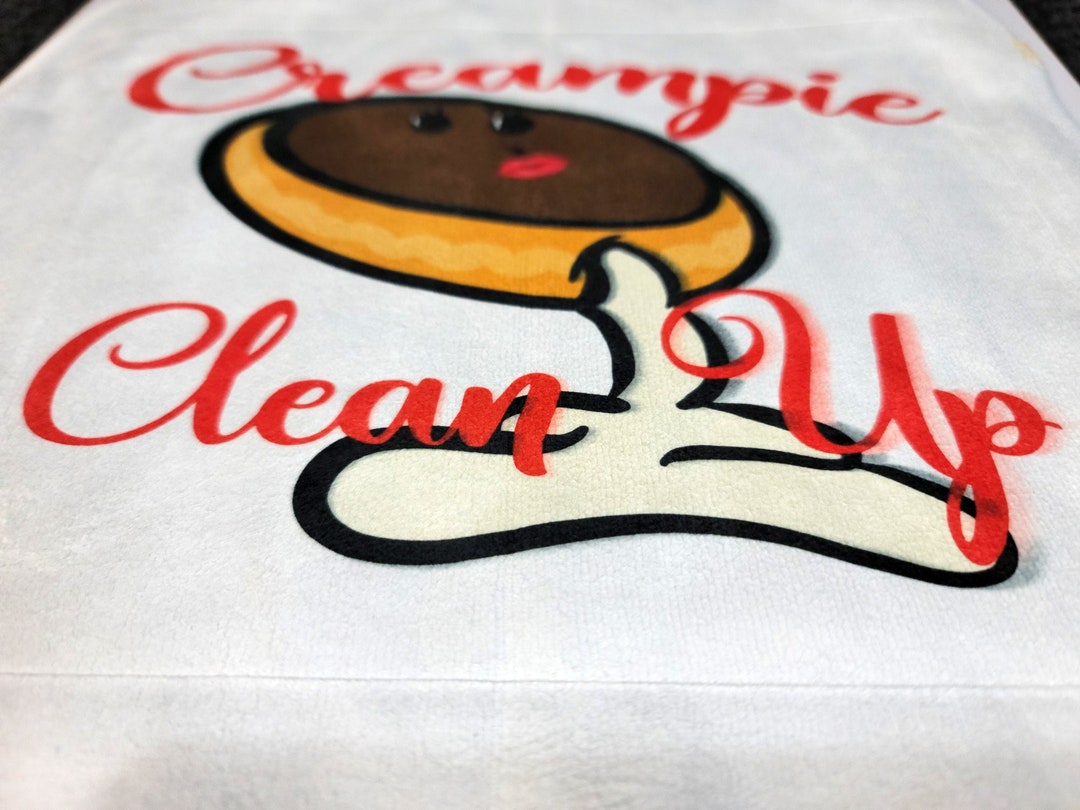 OOPS PRINT Creampie Clean up Towel After Sex Towel 12x12 Jizz Rag Cum
