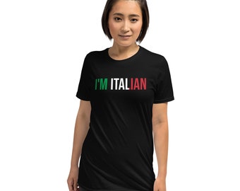 Bijpassend Halloween ben ik Italiaans unisex T-shirt met korte mouwen