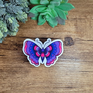 Bisexual Old School Butterfly Sticker