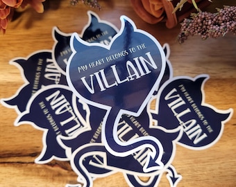 My Heart Belongs To The Villain Bookish Sticker