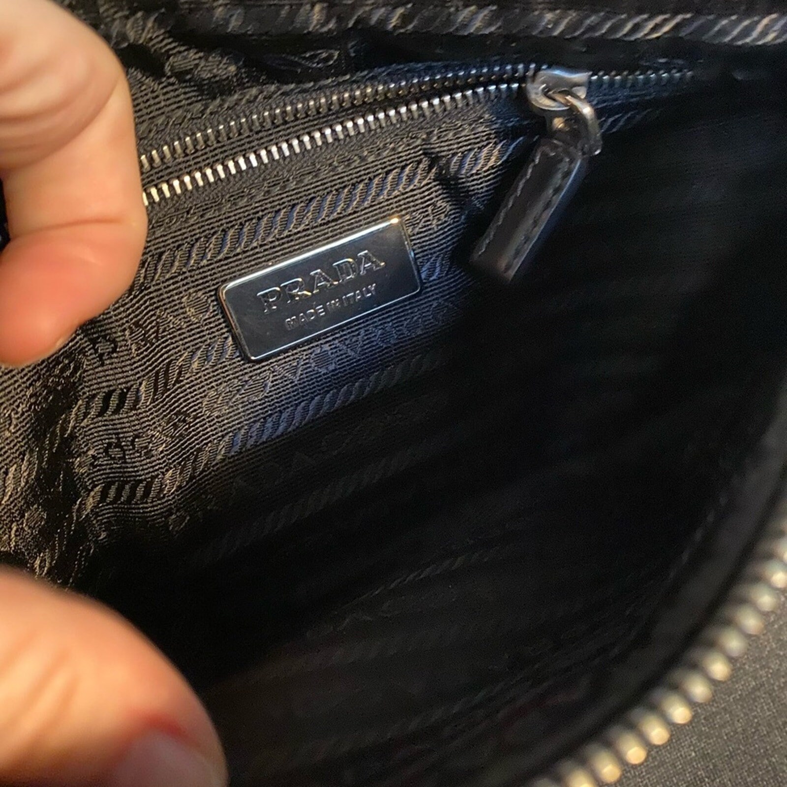 Prada Black Tessuto Nylon Small Baguette Shoulder Bag Etsy Canada