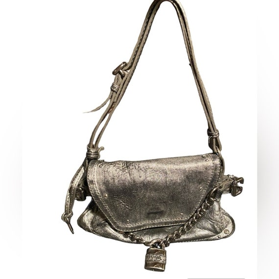 VINTAGE CHLOE Silver Metallic Paddington Shoulder 