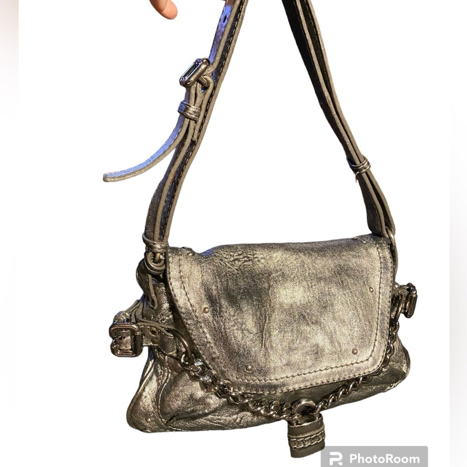 Vintage Chloé Authentic Paddington Bags VINTAGE CHLOE Silver Metallic Paddington Shoulder Bag - Etsy