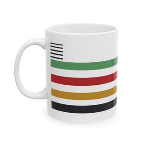Bay Inspired, Five Points Nessuno Blanket Mug, Ceramic striped Mug, Hudson Bay vibes, Nautical Kitchen decor