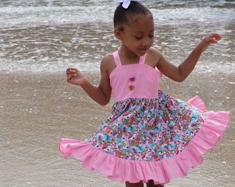 Girls Butterfly dress, Butterfly sundress, toddler dress, girls sundress, Summer, Spring dress, pink dress