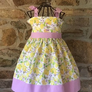 Robe citron pour fille, robe citron pour bébé, robe d'été, robe d'été, robe abeille, robe jaune,