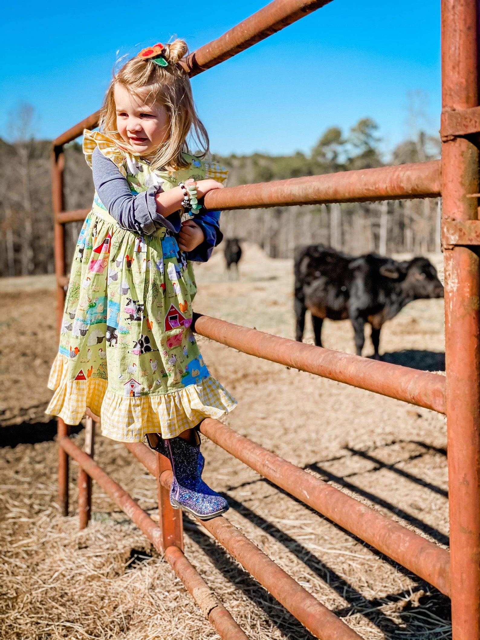 Girls Farm Dress Farm Theme Dress Farm Animal Dressbarnyard Etsy