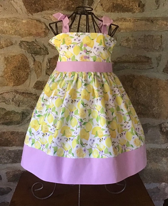 Girls Lemon Dress Baby Lemon Dress Summer Dress Sundress Etsy