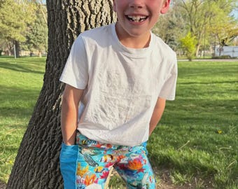 Boys marine life shorts, summer shorts, sea life shorts, ocean life