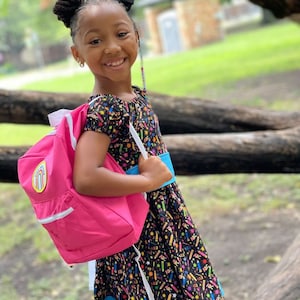 Girls Back to School dress, 1st day of School dress, BTS dress, toddler dress, baby dress, School dress, kindergarten dress, crayon dress