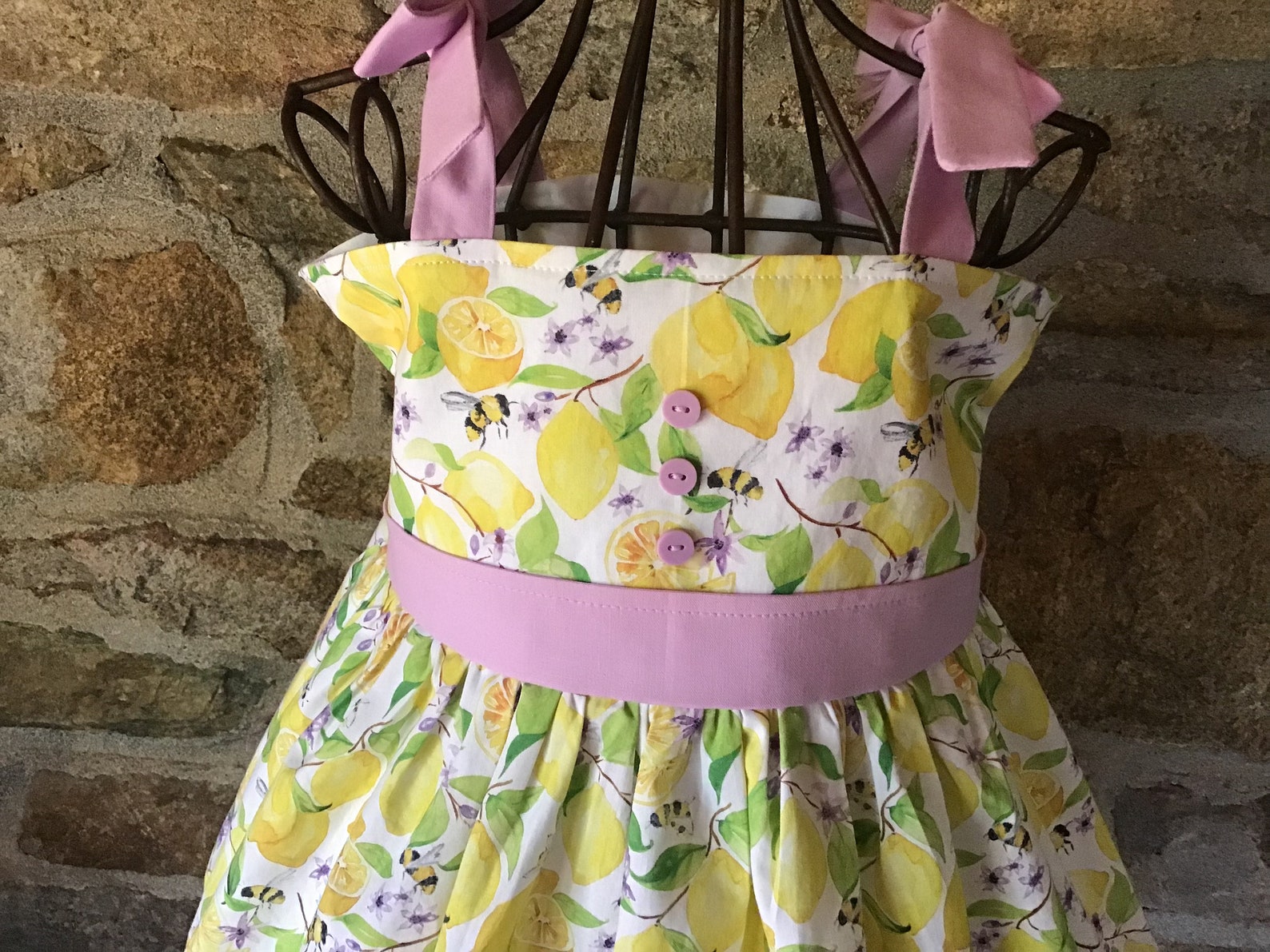 Girls Lemon Dress Baby Lemon Dress Summer Dress Sundress Etsy