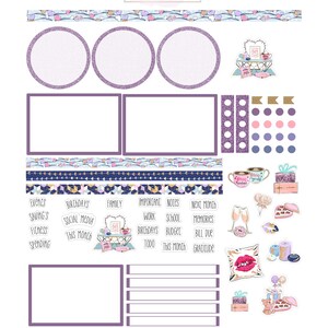 MONTHLY NOTES Plum Paper Planner Stickers Winter Blues Monthly Spread ...