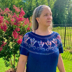 Calla Lilly Pullover-A knitting pattern PDF download only