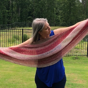 Linear Rhythms Shawl knit pattern