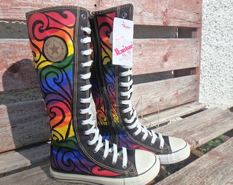 custom knee high converse