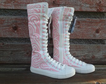 blue knee high converse