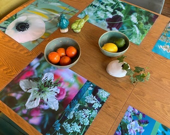 Set of 4 laminated floral placemats to choose from the selection